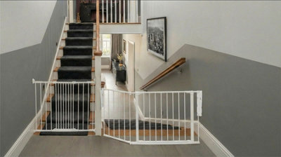 Safetots Solution For Up And Down StaircasesWhiteMulti PanelsUp To 115CmAndScrew Fit Gate67Cm105.5Cm from B&Q