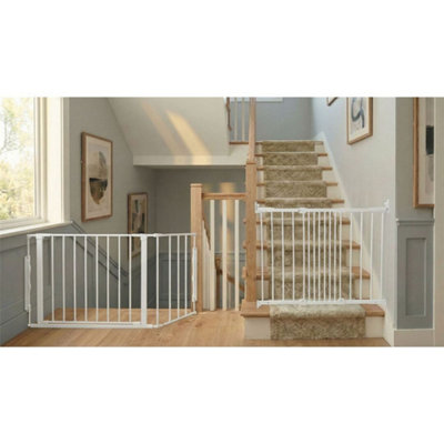 Safetots White Solution For Up And Down Staircases, Multi Panels, Up To, And, Screw Fit Gate, 67Cm - 105.5Cm 128Cm B&Q