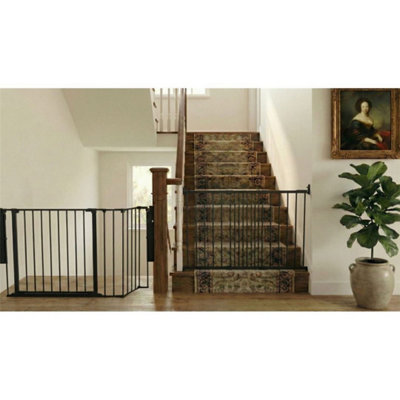 Safetots Black Solution For Up And Down Staircases, Multi Panels, Up To, And, Screw Fit Gate, 67Cm - 105.5Cm 122Cm B&Q
