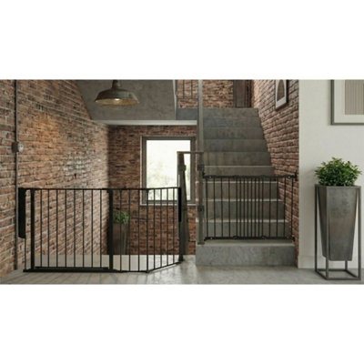 Safetots Black Solution For Up And Down Staircases, Multi Panels, Up To, And, Screw Fit Gate, 67Cm - 105.5Cm 135Cm B&Q