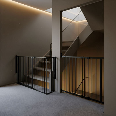 Safetots Solution For Up And Down StaircasesBlackMulti PanelsUp To 174CmAndScrew Fit Gate67Cm105.5Cm from B&Q