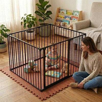 B&Q -  Play Den 105Cm X 105CmBlack70Cm HighWith Soft Foam Play MatMocha120Cm X 120Cm