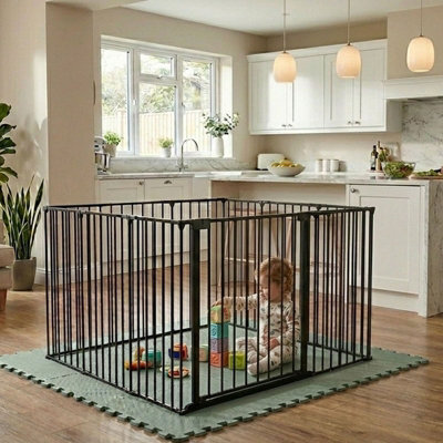 Safetots Black/Green Play Den X 144Cm, 70Cm High, With Soft Foam Play Mat, Soft 120Cm X 150Cm 105Cm B&Q