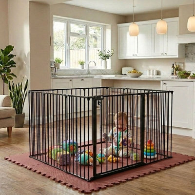 Safetots Play Den 105Cm X 144CmBlack70Cm HighWith Soft Foam Play MatWarm Rose120Cm X 150Cm from B&Q