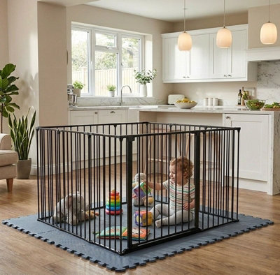 Safetots Black/Blue Play Den X 144Cm, 70Cm High, With Soft Foam Play Mat, Dusty 120Cm X 150Cm 105Cm B&Q