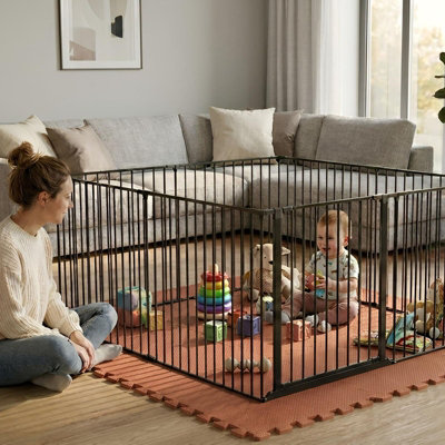 Safetots Play Den 144Cm X 144CmBlack70Cm HighWith Soft Foam Play MatMocha150Cm X 150Cm from B&Q