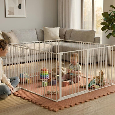 Safetots Play Den 144Cm X 144CmWhite70Cm HighWith Soft Foam Play MatMocha150Cm X 150Cm from B&Q