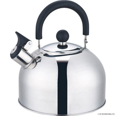 Mantraraj 2.5L Silver Whistling Kettle Stainless Steel Metalic Tea Kettle Teapot With Cool Touch Ergonomic Handle Induction Kettle from B&Q
