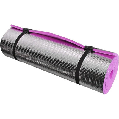 Mantraraj Yoga Roll Mat Pink Camping Outdoor Mat Waterproof Insulated Roll Up Foam Camping Roll Mattress from B&Q