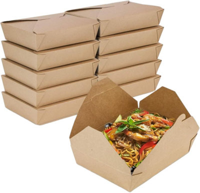 Econx 50 X Kraft Food Takeaway Snack Box 1450Ml (51Oz) Leak-Proof Durable Food Container Boxes For Takeout Meal Prep from B&Q