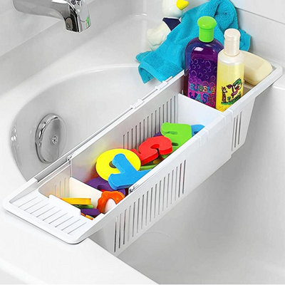 Mantraraj Bath Tray Extendable Bath Caddy Tray For Bathtub Adjustable Bath Table Tray Over Tub Bathroom Accessories Organiser from B&Q