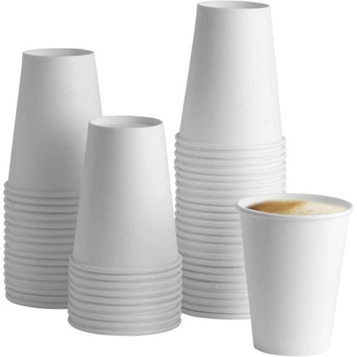  - Econx 12Oz Disposable Single Wall White Paper Cups Cold Coffee Drinks Takeaway Cups Pack Of 50