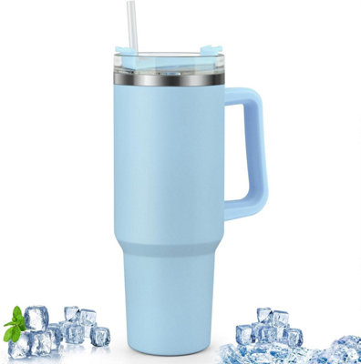 Mantraraj 40Oz Stainless Steel Travel Mug Tumbler Cup Vacuum Insulated Double Wall Flask With Straw Handle Water Bottle from B&Q