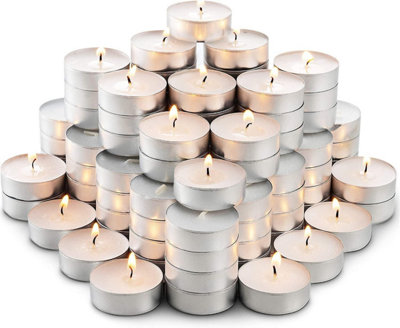 Mantraraj Unscented Tea Lights Candles 3.5 Hour Burn Tealight Candles Multipack Candles Tea Lights Tea Candles Pack Of 75 from B&Q