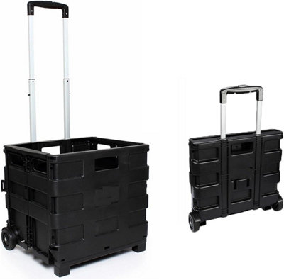  - Mantraraj Foldable Shopping Trolley 25 Kg Boot Cart With Wheels Large Folding Supermarket Grocery Shopping Boot Cart Box