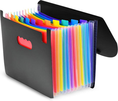  - Mantraraj A4 Expanding File Folder 12 Pockets Durable Document Storage File Organizer With Dividers Waterproof Filing Folder