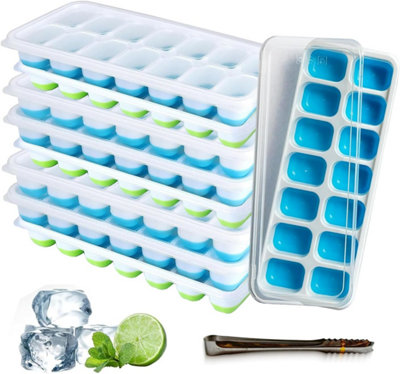 Mantraraj Silicone Ice Cube Trays 9 Pack With Non-Spill Removable Lids And Ice Tong Easy To Remove Ice Cube Tray Lfgb Certified from B&Q