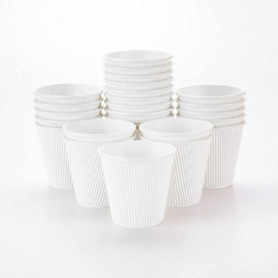 Econx 12Oz White Disposable Kraft Ripple Paper Coffee Cups For Hot & Cold Drinks Takeaway Tea Coffee Cups X 100 from B&Q