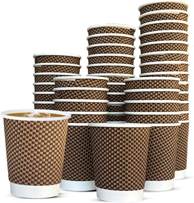 Econx 500 X 8Oz Disposable Coffee Cups Leak Proof Triple Layered Takeaway Paper Cups For Hot And Cold Drinks from B&Q