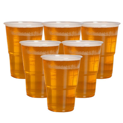 Econx 500 X Heavy Duty Clear Plastic Half Pint Glasses Tumblers Disposable Drinking Cups For Parties Celebrations Bbqs from B&Q
