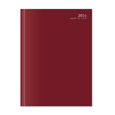 Mantraraj 2026 Diary A5 Week To View Full Year Planner Organiser Hardback Cover Diary Red