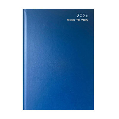 Mantraraj 2026 Diary A5 Week To View Full Year Planner Organiser Hardback Cover Diary Blue
