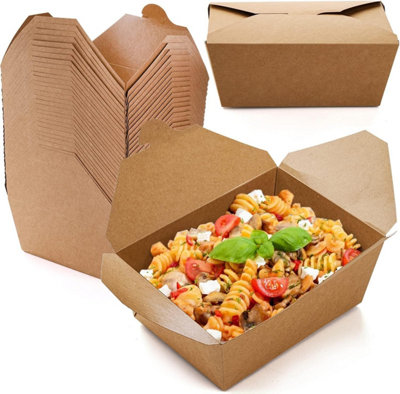 Econx 50 X Kraft Food Takeaway Snack Box 750Ml (26Oz) Leak-Proof Durable Food Container Boxes For Takeout Meal Prep from B&Q