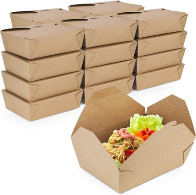 Econx 50 X Kraft Food Takeaway Snack Box 2000Ml (70Oz) Leak-Proof Durable Food Container Boxes For Takeout Meal Prep from B&Q