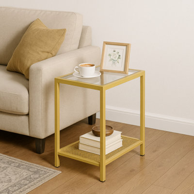 STORVO Small Coffee Table With Metal Mesh Shelf from B&Q
