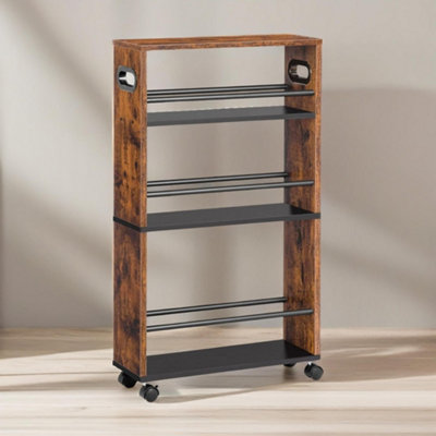 Rafaelo Mobilia 4-Tier Rolling Utility Cart With Handle from B&Q