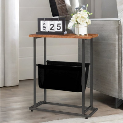 Rafaelo Mobilia Unisex Brown Bedside Table With Magazine Holder Sling In - Image 4