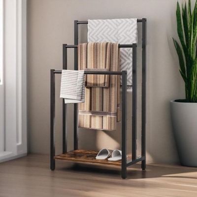 Rafaelo Mobilia Black Free Standing Towel Rail - Image 3