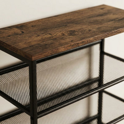 Rustic Industrial 10 Tier Shoe Rack - Shoe Storage