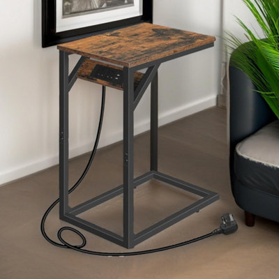 B&Q -  C Shaped Table With Usb Ports & Power Outlets
