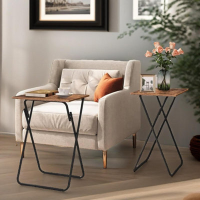 Rafaelo Mobilia Set Of 2 Folding Side Tables - Image 3