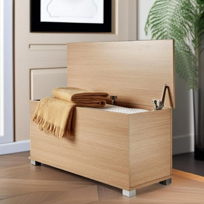 Rafaelo Mobilia Ottoman Storage Blanket Box Oak from B&Q