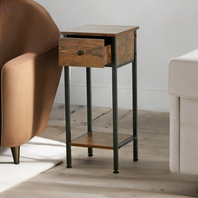 Rafaelo Mobilia Industrial Bedside Table - Brown - Image 4