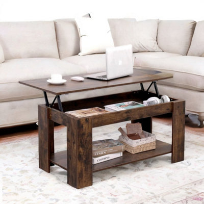 Rafaelo Mobilia Industrial Brown Lift Top Coffee Table With Hidden Storage from B&Q