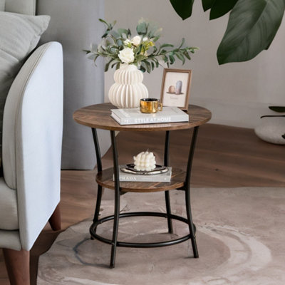 Rafaelo Mobilia Industrial Round Coffee Table With 2 Shelves from B&Q