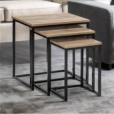 Rafaelo Mobilia 3 Nest Of Tables Home Furniture Oak Grain