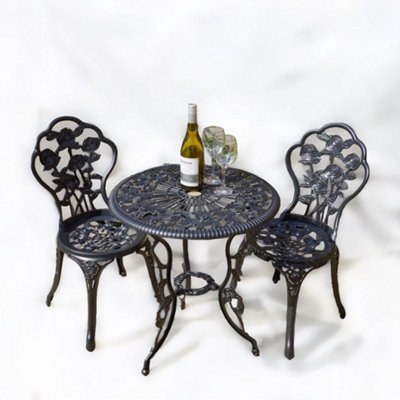 Rafaelo Mobilia Set Of 3 Cast Iron Bistro Table And Chair from B&Q