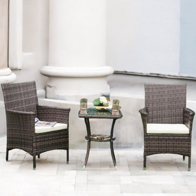 Rafaelo Mobilia Set Of 3 Rattan Garden Conversation Furniture Set from B&Q