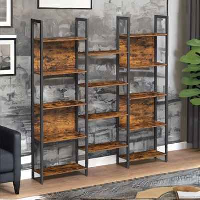 Rafaelo Mobilia Large Industrial Freestanding Bookcase With 14 Shelves from B&Q