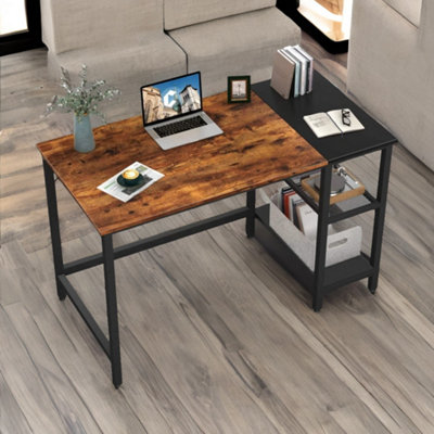 Rafaelo Mobilia Industrial Writing Desk - Rustic Brown - 100cm Width - Image 4