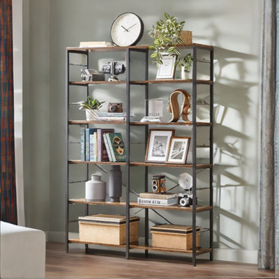 Rackhams 6 Tier Industrial Bookcase Large - Image 3
