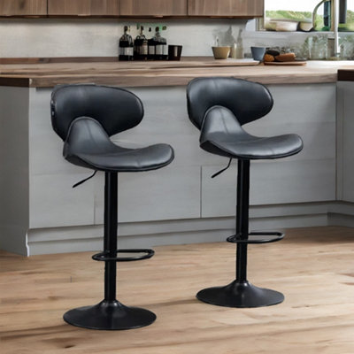 Rafaelo Mobilia Grey Set Of 2 Adjustable Swivel & Adjustable Height - Image 3