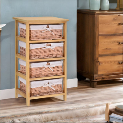B&Q -  4 Drawer Wicker Basket Storage Unit