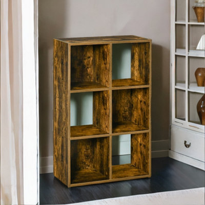 Rafaelo Mobilia 6 Cube Storage Shelf With 9 Compartments Industrial Rustic from B&Q