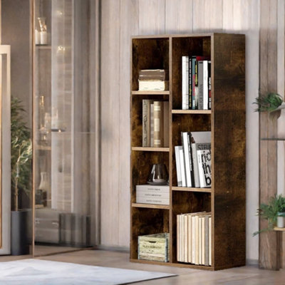 B&Q -  Industrial 7 Compartment Book Shelf Rustic Brown