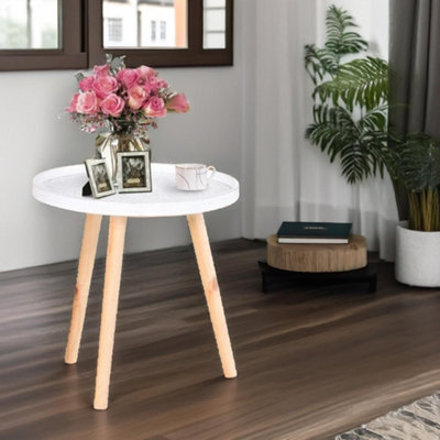 B&Q -  Narrow Side Table With Flower Design